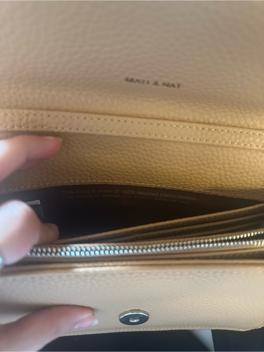 Matt & Nat Bee Vegan Crossbody Bag in Tan - Picture 7 of 7